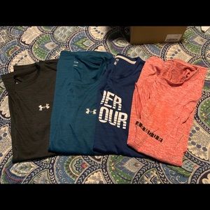 Lot of 4 WOMEN’s Under Armour shirts